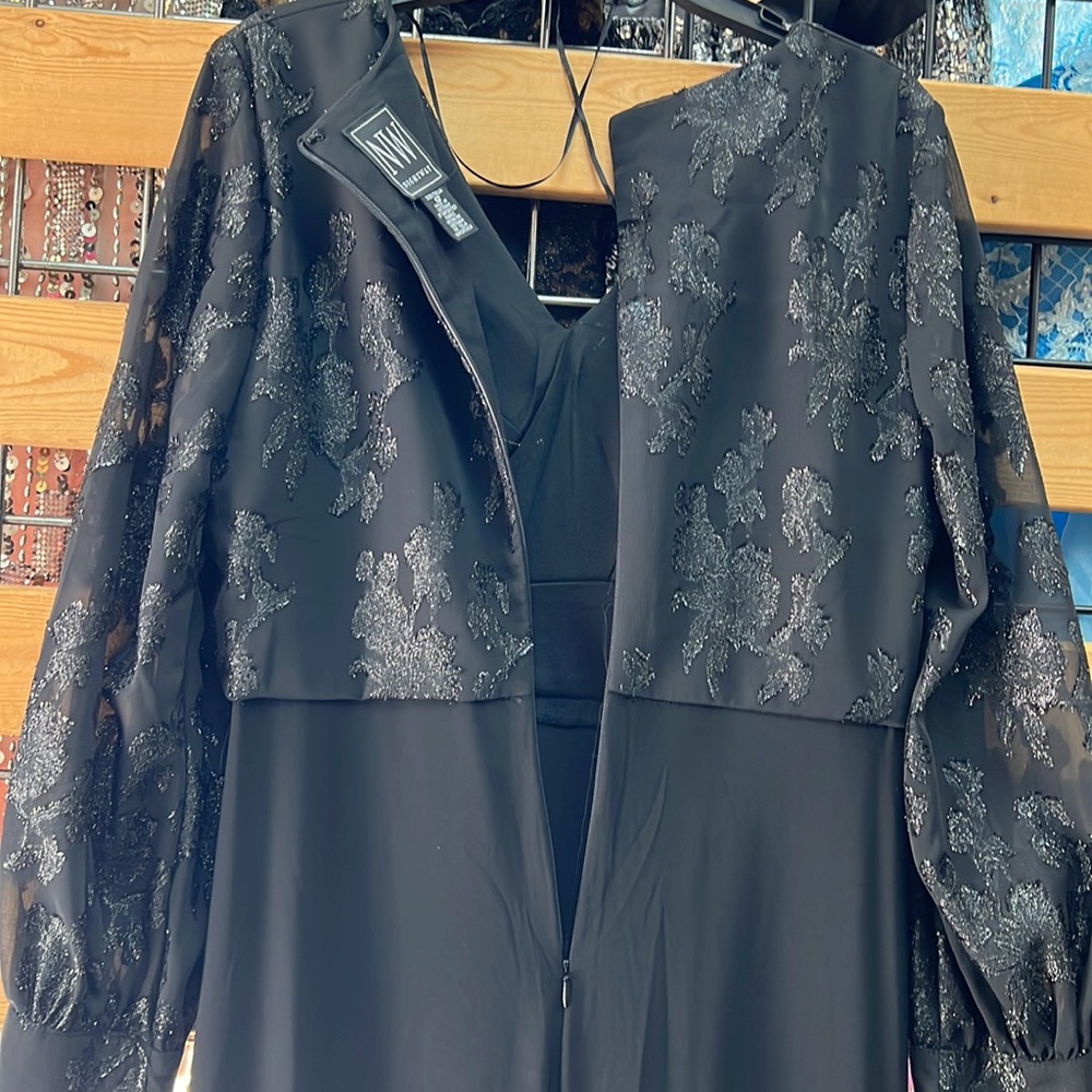 NWT,Nightway
Women's Balloon Cuff Sleeve Gown,black - Picture 9 of 17
